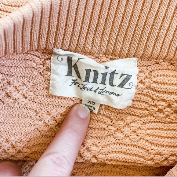 For Love and Lemons Camilla Knit Mini Skirt in Peach - Picture 2 of 8